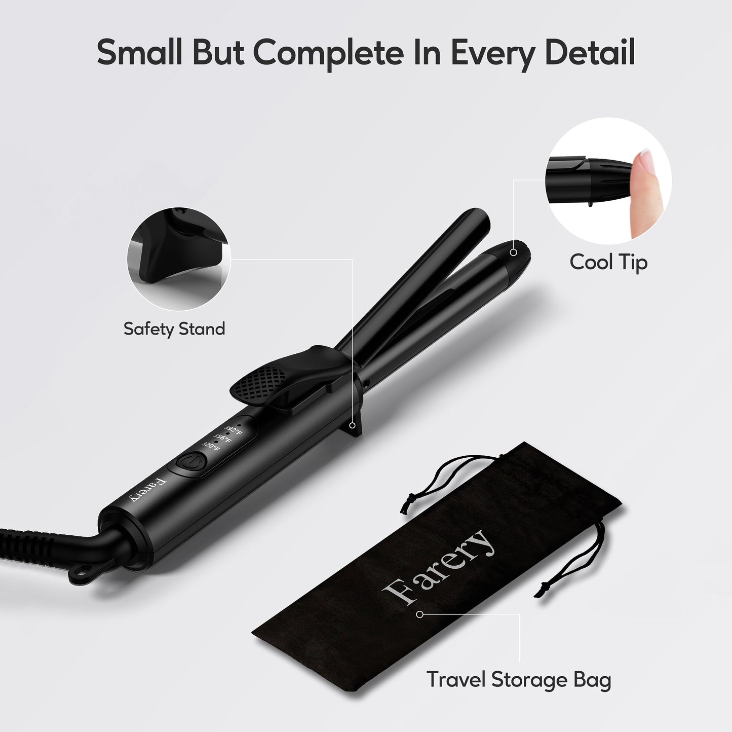 Mini Curling Iron, 1/2 Inch, Multi-Temp