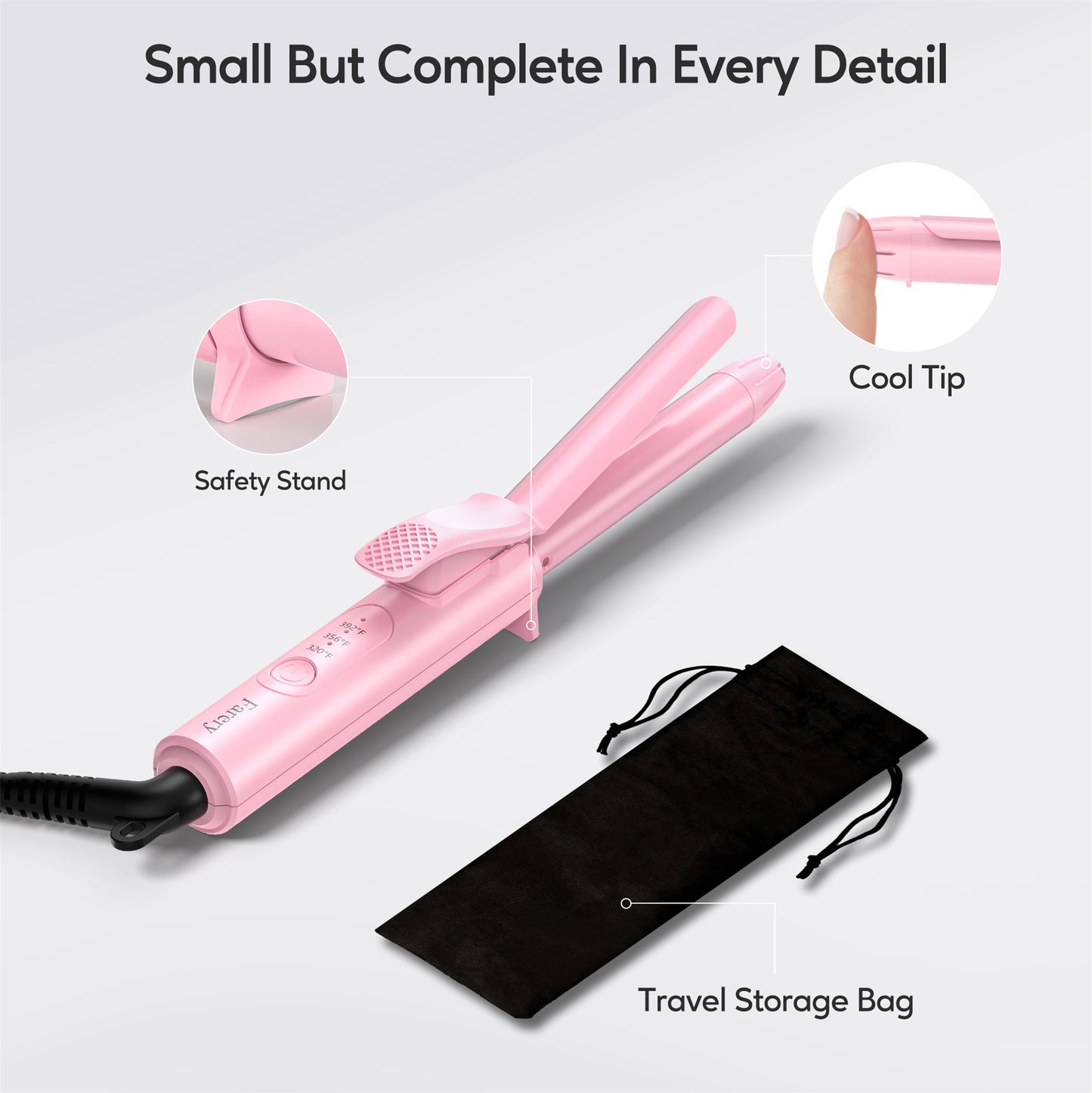 Mini Curling Iron, 1/2 Inch, Multi-Temp