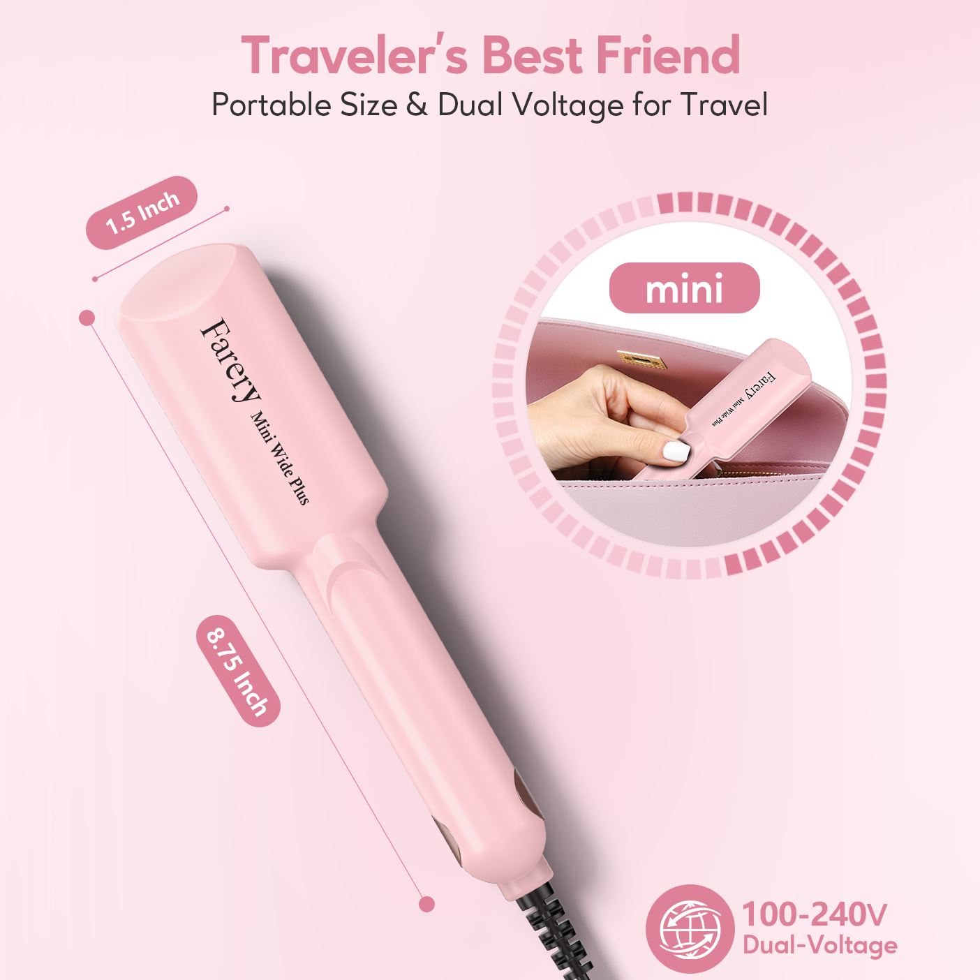 Mini Flat Iron, 1.5 Inch