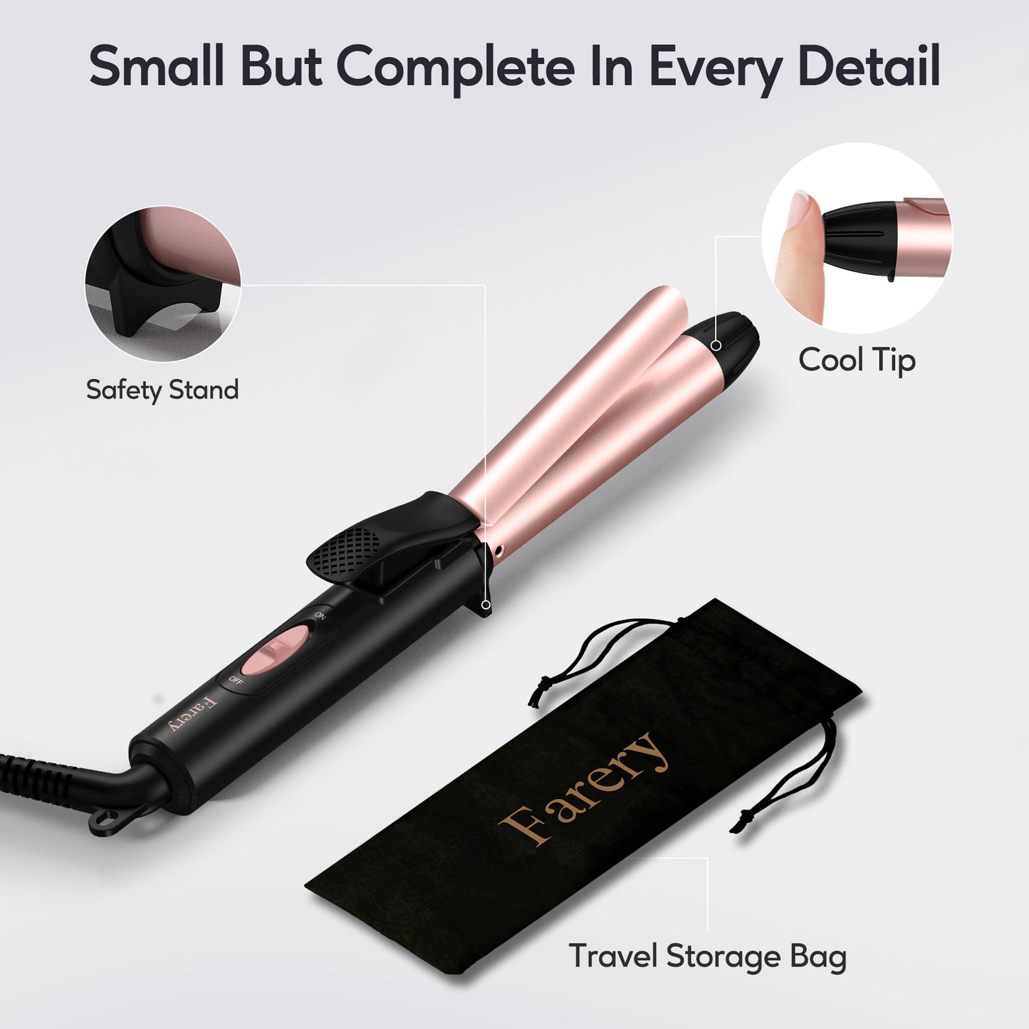 Mini Curling Iron, 3/4 Inch, Single-Temp