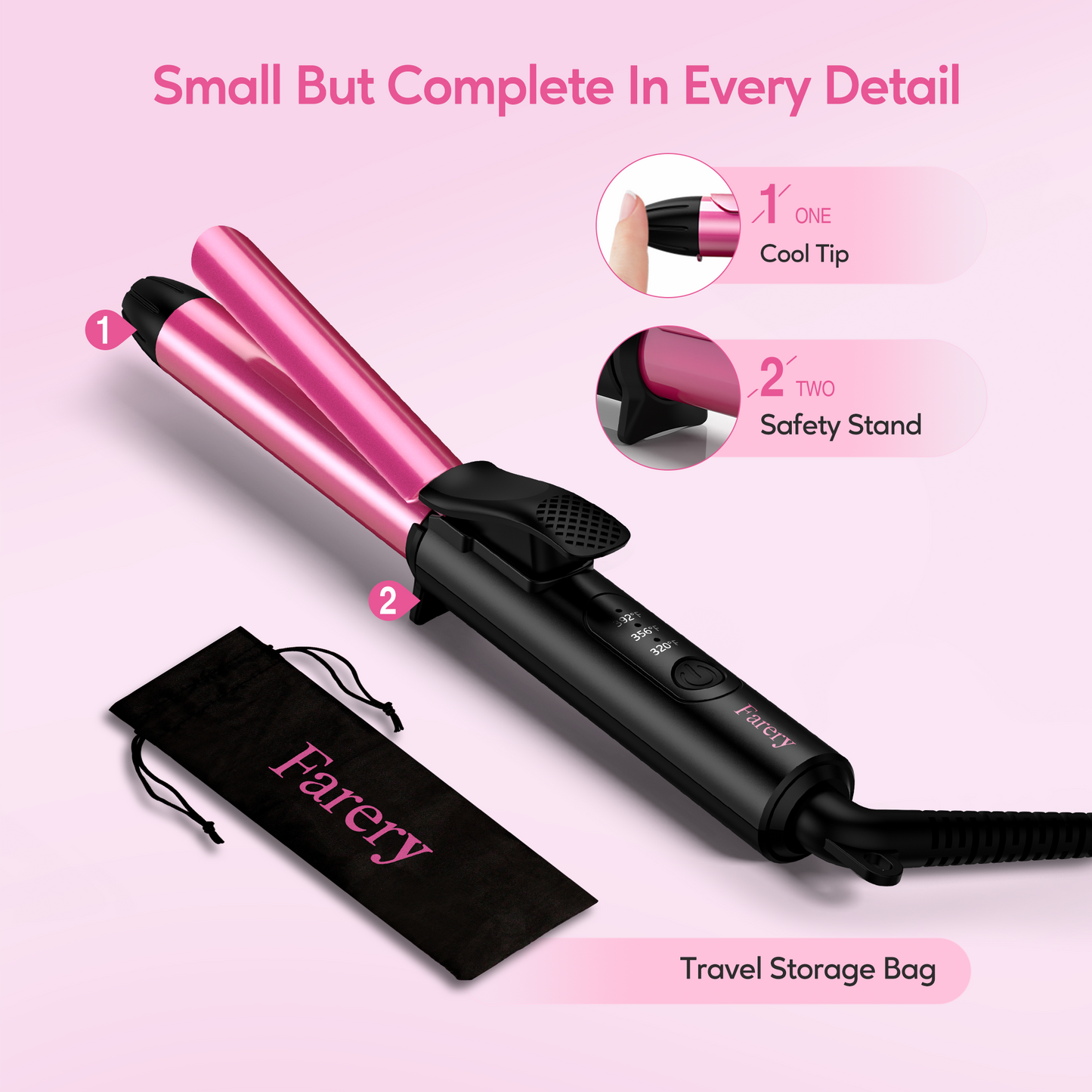 Mini Curling Iron, 3/4 Inch, Multi-Temp