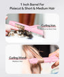 FARERY Mini Curling Iron, 1" Travel Size Hair Curler with Adjustable Temperatures, Pink