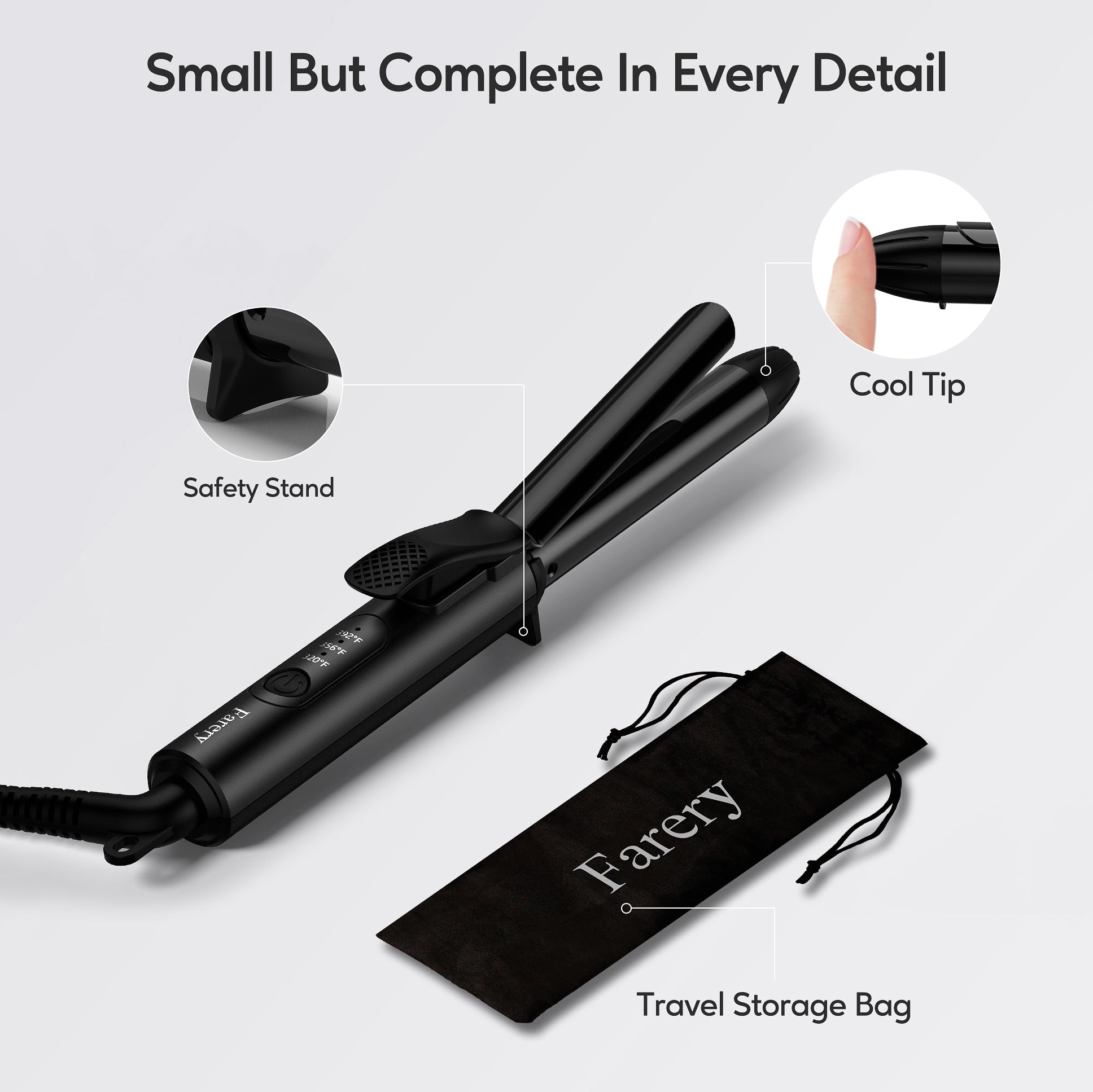 Mini Curling Iron, 3/4 Inch, Multi-Temp