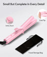 FARERY Mini Curling Iron, 1" Travel Size Hair Curler with Adjustable Temperatures, Pink
