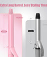 FARERY Extra Long Curling Iron, Long Barrel Ceramic Hair Curler 1 inch, Pink