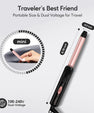 FARERY Travel Size Mini Curling Iron, 1/2" Ceramic Mini Hair Curler for Short Hair, Rosegold