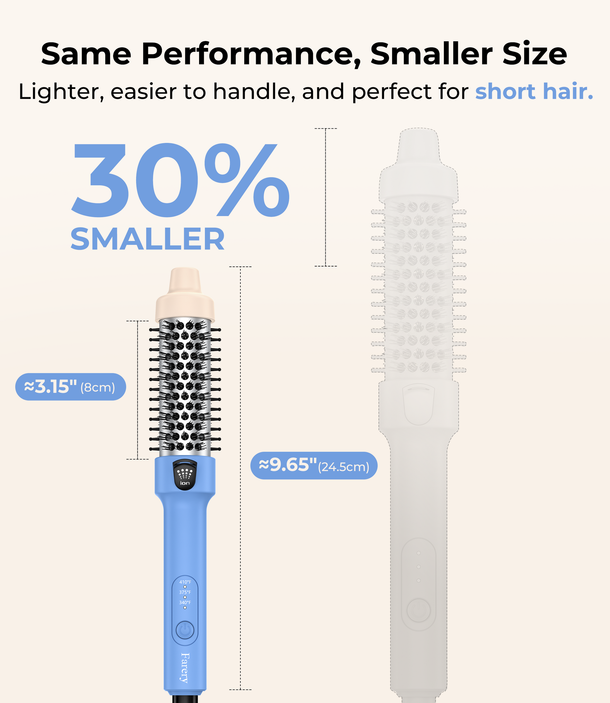 Mini lonic Thermal Brush, 1.2 Inch