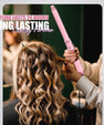 FARERY Extra Long Curling Iron, Long Barrel Ceramic Hair Curler 1 inch, Pink