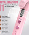 FARERY Extra Long Curling Iron, Long Barrel Ceramic Hair Curler 1 inch, Pink