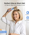 FARERY Mini Hot Curling Brush, 1.2 Inch Ionic Heated Round Brush for Short Hair