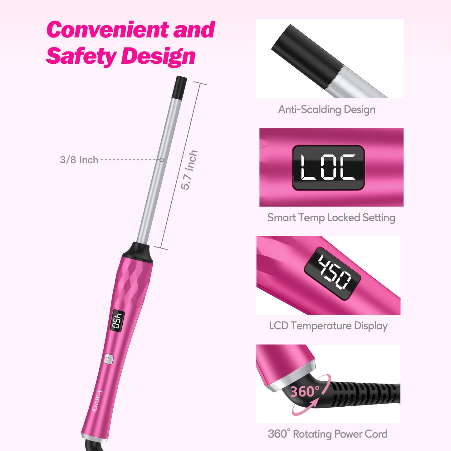 3/8 Inch Curling Wand