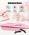 FARERY Extra Long Curling Iron, Long Barrel Ceramic Hair Curler 1 inch, Pink