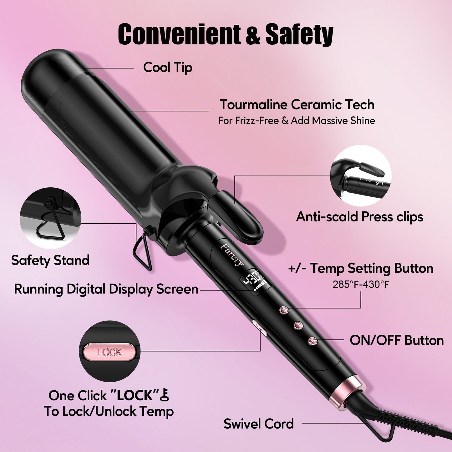 Large Barrel Curling Iron, 2 Inch