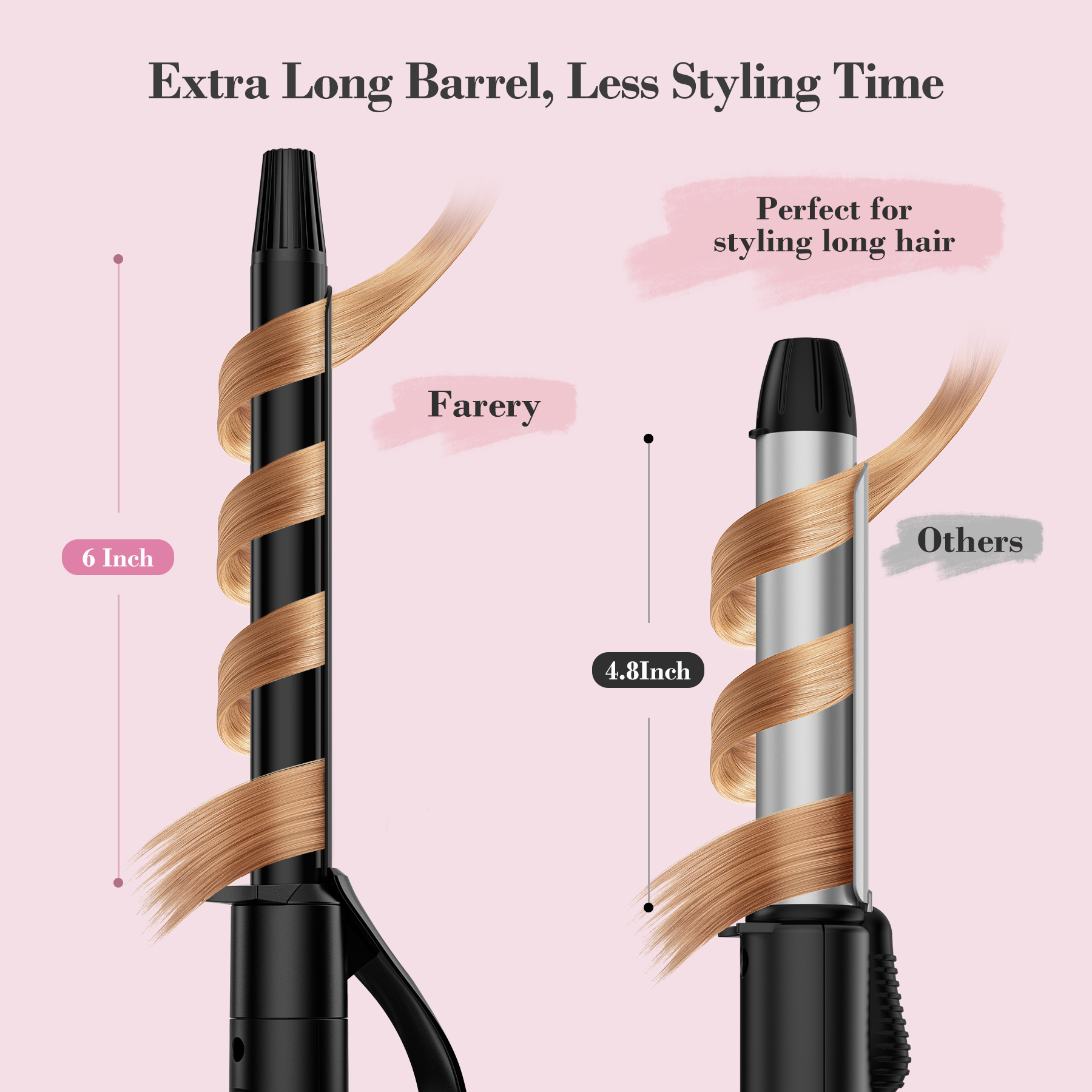 Long Barrel Curling Iron, 0.75 Inch