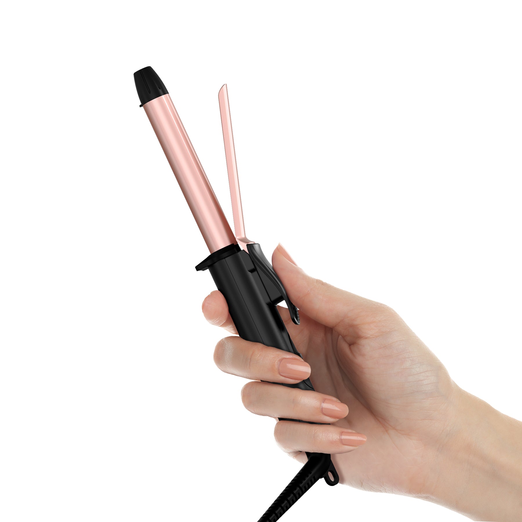 FARERY Travel Size Mini Curling Iron, 1/2" Ceramic Mini Hair Curler for Short Hair, Rosegold