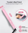 FARERY Mini Curling Iron, 1" Travel Size Hair Curler with Adjustable Temperatures, Pink