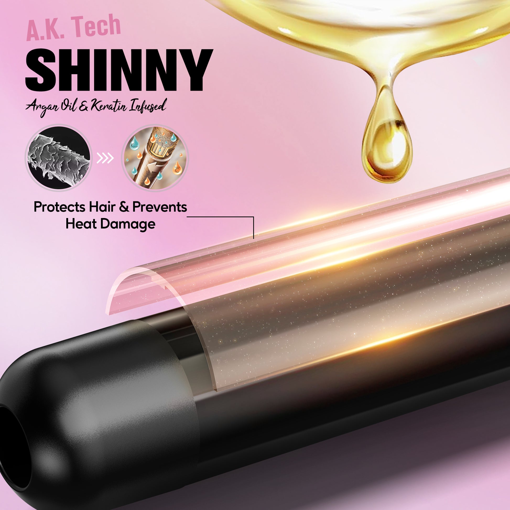 FARERY 1.5 inch Curling Iron For Long Hair, Lightweight Long Barrel Ceramic Curling Iron